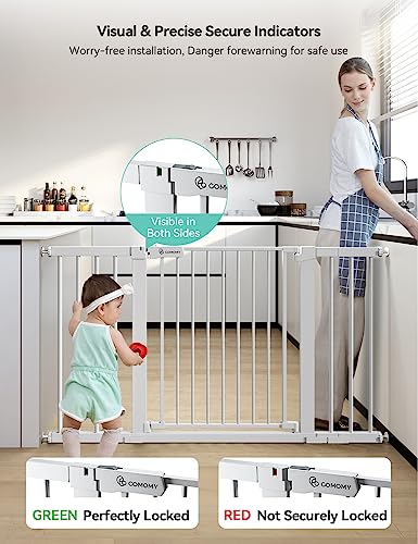 30" Tall Baby Gate for Stairs Doorways (30"Tall 51.6"Wide / White)