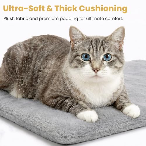 Pet Heating Pad for Cats Dogs Indoor & Sheltered Outdoor Waterproof Heated Cat Bed Heated Dog Bed Chew Resistant Cord Constant Temperature Electric Warming (Grey / Small: 16" x 13" x 1.3")