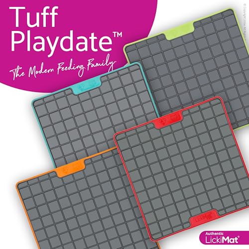 Tuff, Heavy-Duty Playdate, Dog Slow Feeder Lick Mat, Boredom Anxiety Reducer; Perfect for Food, Treats, Yogurt, or Peanut Butter, Fun Alternative to a Slow Feed Dog Bowl, Turquoise (Turquoise)