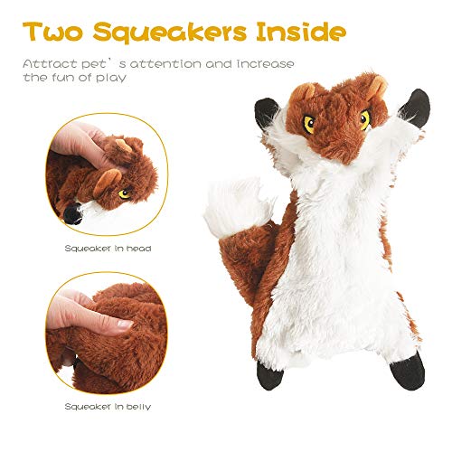 Dog Squeaky Chew Toys No Stuffing Soft Plush for Small Medium Large Breed (5 Pack)