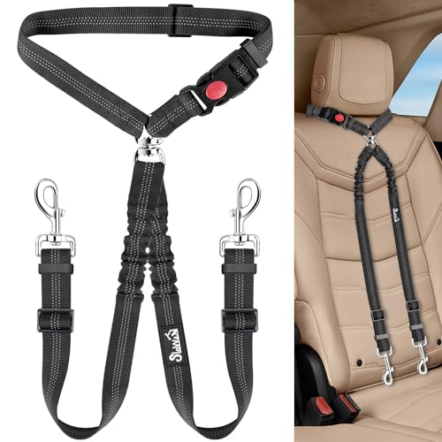 Double Dog Car Seat Belt (Black)