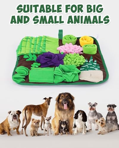 Snuffle Mat for Dogs and Cats Succulent Small Pets Treat Toy Dog Enrichment Toys Dog Puzzle Slow Eating Mat Foraging Mat for Rabbit Pig Stress Relief Puppy Birthday Gift for Pet (16.5"L x 16.5"W)