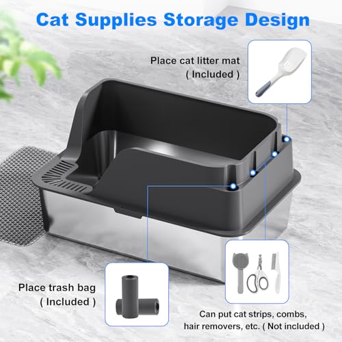 Non Stick Stainless Steel Litter Box (Gray)