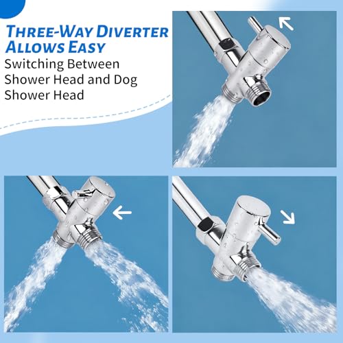 Pet Shower Attachment with 8.2ft Hose & Silicone Brush