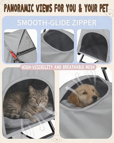Pet Stroller for Small Dogs Cats (GRAY)