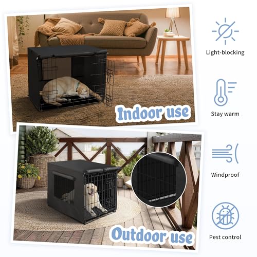 Dog Crate Cover (48.4"L x 30.3"W x 32.3"H / Black)