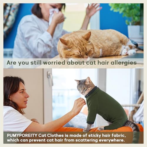 Sticky Hair Cat Clothes (Large / Green)