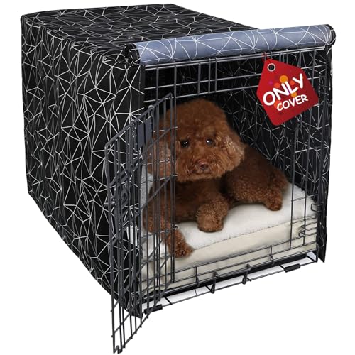 Pattern Dog Crate Cover (Black and White / 30.0"L x 19.0"W x 21.0"H)
