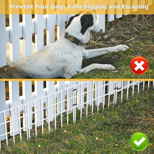 25 Pack Garden Animal Barrier Fence (25 Panels, 27ft(L) x 17in(H) / White)