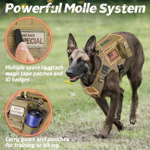 Tactical Dog Harness for Medium (Brown / Medium)