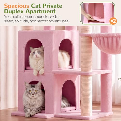Cat Tree Tower for Indoor Cats Large Adult (Pink / XXL)