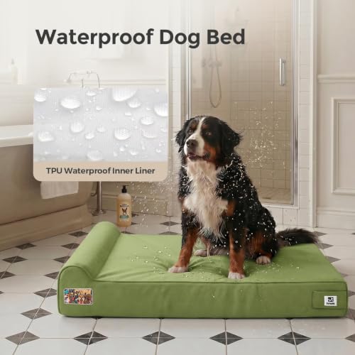 Orthopedic Dog Beds for Extra Large Dogs (XX-Large / Canvas-Green)