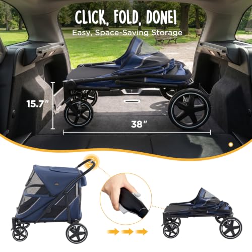 All Terrain Pet Stroller for Large & Medium Dogs (Blue)