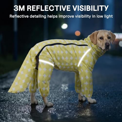 Polka Dot Dog Raincoat (Lemon Yellow / Medium)