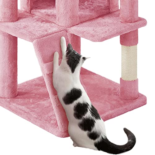 70in Multi Level Sturdy Cat Tree (Pink / 70in)