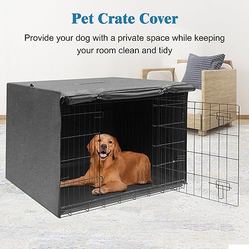 Indoor 54 Inches Dog Crate Cover (54.0"L x 37.0"W x 45.0"H / Grey)