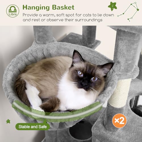 Z78 Heavy Duty Cat Tree for 20lbs Large Adult Cats (Light Grey / 78 inch)