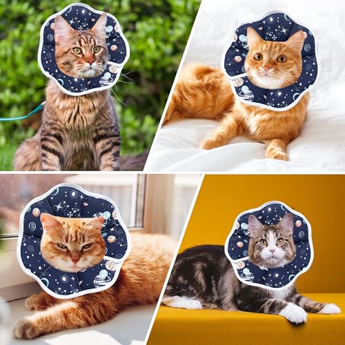 Soft Adjustable Cat Cone Collar (Dark Blue / X-Small)