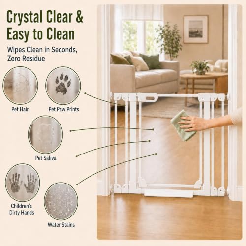 Clear Acrylic Baby Gate 29.52 (White / 29.52-47.24"W)