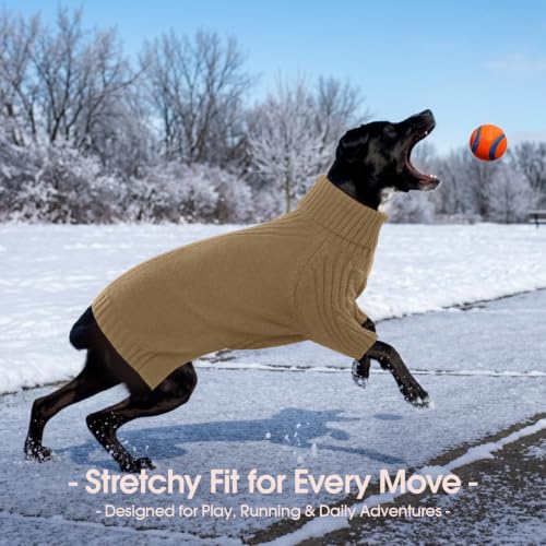 Turtleneck Dog Sweater (Camel / Medium)