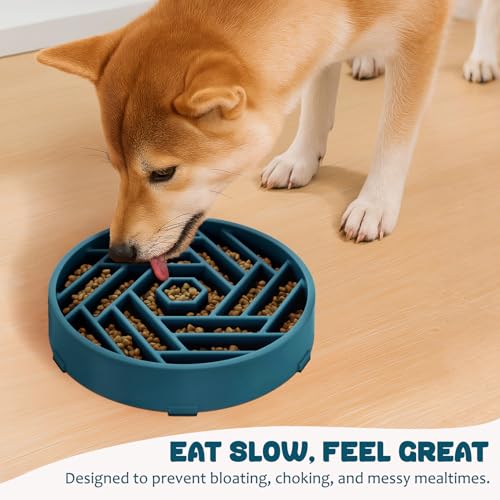 Slow Feeder Dog Bowl (navy blue)