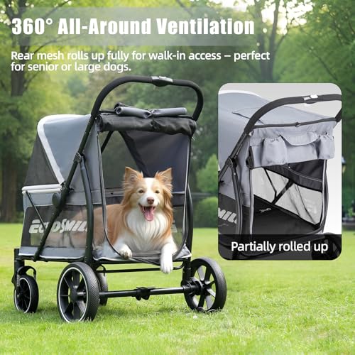 Dog Stroller for Large Dogs (Gray)