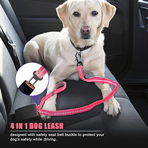 Tactical Shock Absorbing Bungee Dog Leash Heavy Duty (Pink / Aviation aluminum)