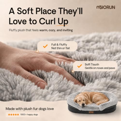 Fluffy Orthopedic Dog Beds Large Sized Dog (Gray / M(36", UP to 50lbs))