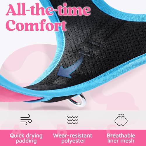 Dog Harness for Large (Pink & Blue / Large)