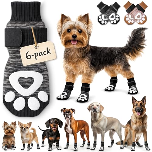 Anti Slip Dog Socks (Grey / XS)