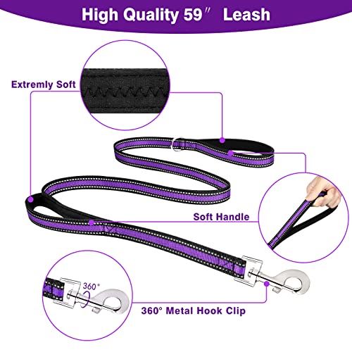 Pet Harness Collar and Leash Set (Medium / Purple)