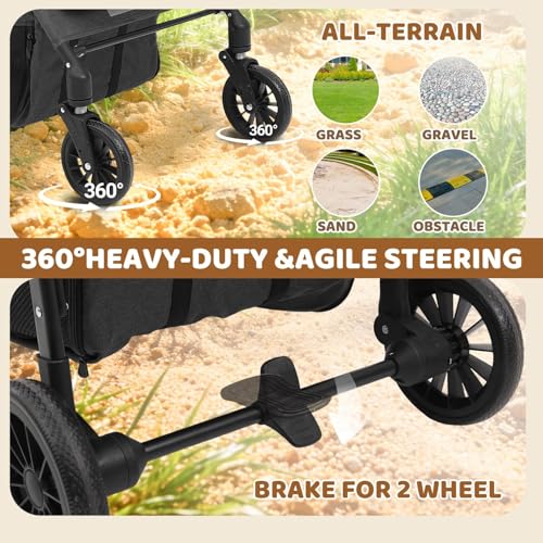 Dog Stroller for Small Pets (Black)