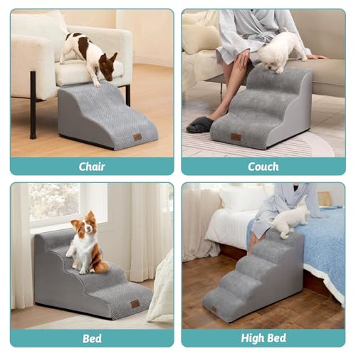 Dog Stair for Small Dog 15.7" H (Grey / Standard:15.7"x22.4"x15.7")