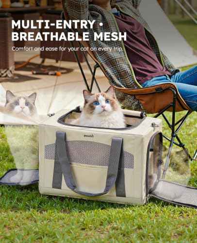 Cat Carrier Stable (Beige / 18.5"L x 12.9"W x 11.8"H)