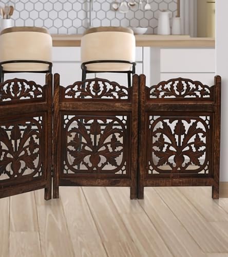 Dog Gate Wooden Free Standing Gate (Burnt / 72"x24" Gamla 4 Panels)