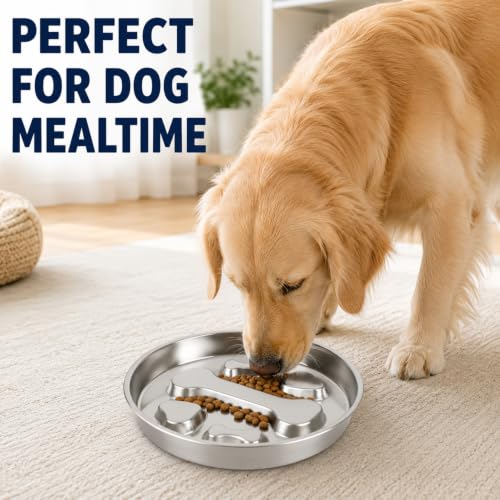 304 Stainless Steel Slow Feeder Dog Bowl