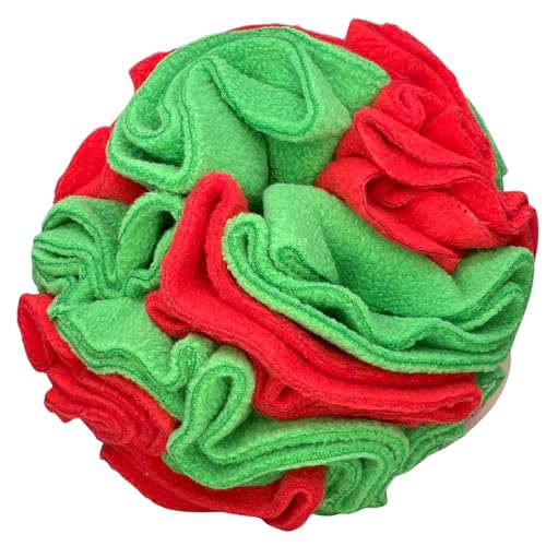 Medium Breed Snuffle Puzzle Ball Toy Christmas Green (Red and Green / Large)