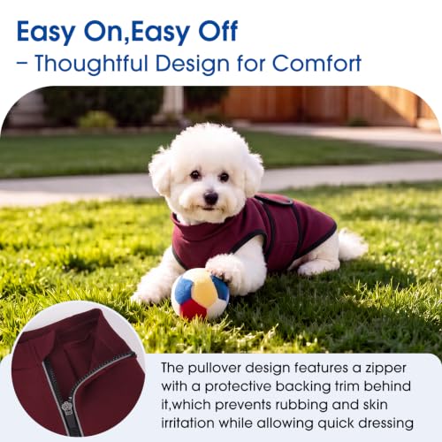 Adjustable Calming Vest Shirt for Dogs from Loud Noises (Red / X-Small(Chest Girth:18.1"))