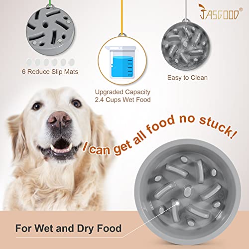 Dog Slow Feeder (2 Cups-Fit Opening 7.5"-8"Feeder / A-Light Grey)