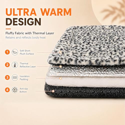 Self Warming Cat Bed (22 x 18 inch / Black/White)