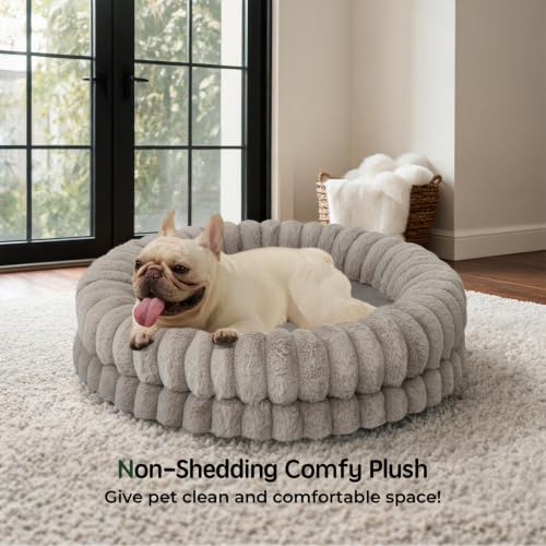 Luxury Donut Dog Bed (30.0"L x 30.0"W x 7.0"Th / Oatmeal)