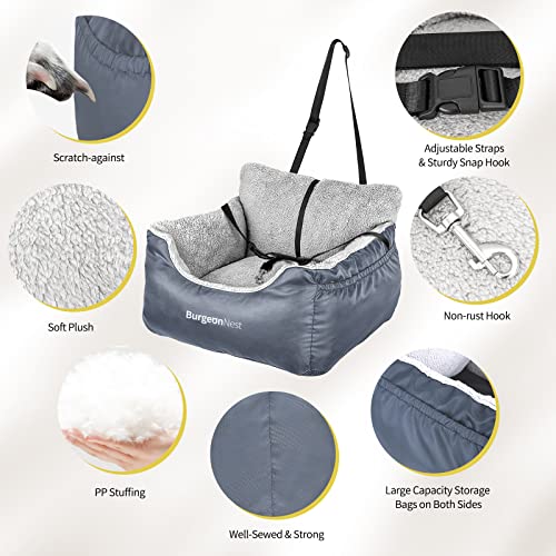 Dog Car Seat for Small Dogs & Cats Under 25 lbs (Grey / Small)