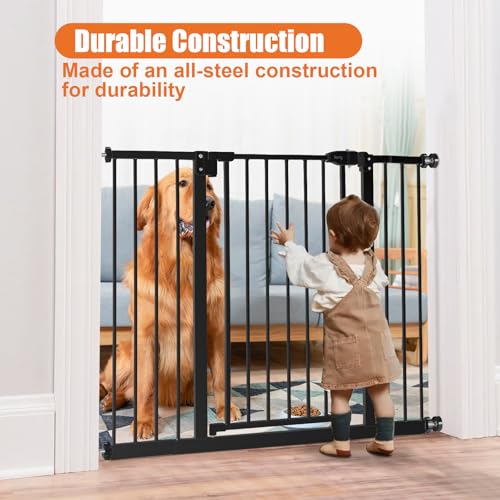 29" 42.5" Baby Gate for Stairs (Black / 29-42.5"Wide, 30"Tall)