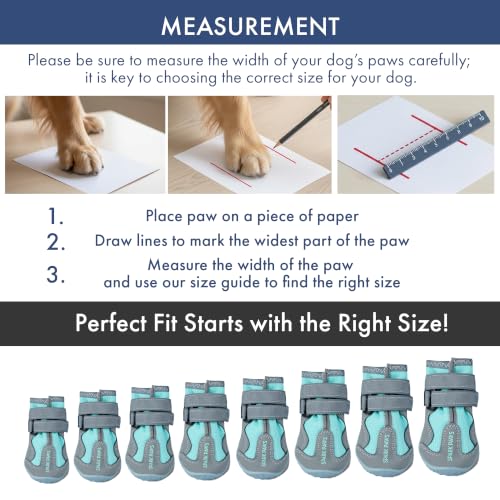 365 Dog Shoes (365 Teal / Size 6: 2.6"x2.95"(W*L) (Pack of 4))