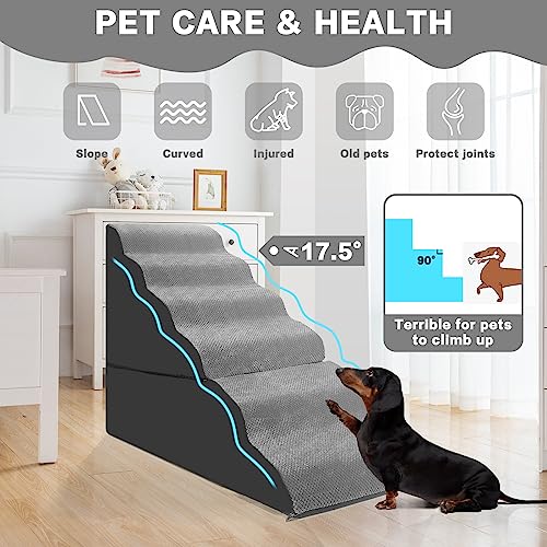 Dog Stairs for High Beds 30 (Grey 30" H)