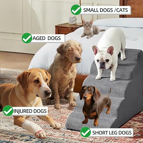 5 Step Pet Stairs Ramp for High Beds Sofas 23 (Brown / 5-step)
