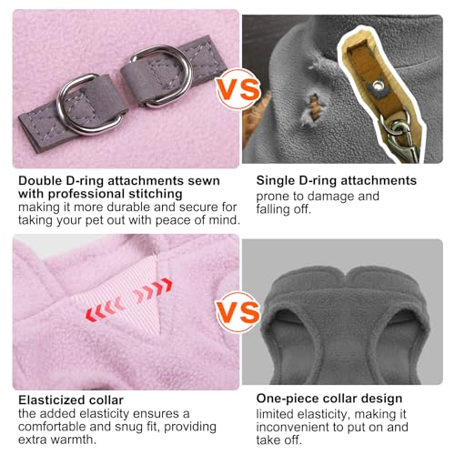 Dog Fleece Vest Sweater Winter Jacket for Small Medium Dogs (Small / PINK)
