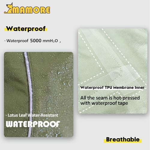 Dog Raincoat Waterproof Rain Jacket for Small Medium Large Dogs (Tan Green / Medium(13-22lb))