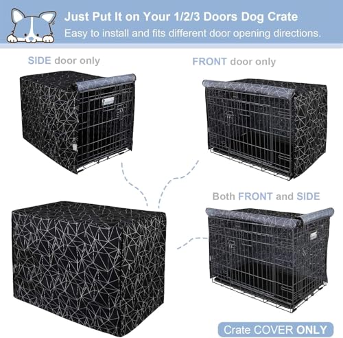 Pattern Dog Crate Cover (Black and White / 18.0"L x 12.0"W x 14.0"H)