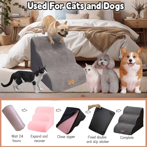 3 Step Pet Stairs for High Beds & Couches